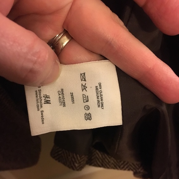 H&M Size 8 Jacket Blazer Herringbone W Buttons - Picture 4 of 6